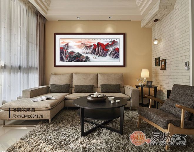 暗藏风水的吉祥山水画挂在客厅好运常来